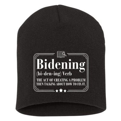 Bidening Verb The Act Of Creating A Problem Short Acrylic Beanie