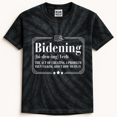 Bidening Verb The Act Of Creating A Problem Kids Tie-Dye T-Shirt