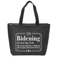 Bidening Verb The Act Of Creating A Problem Zip Tote Bag