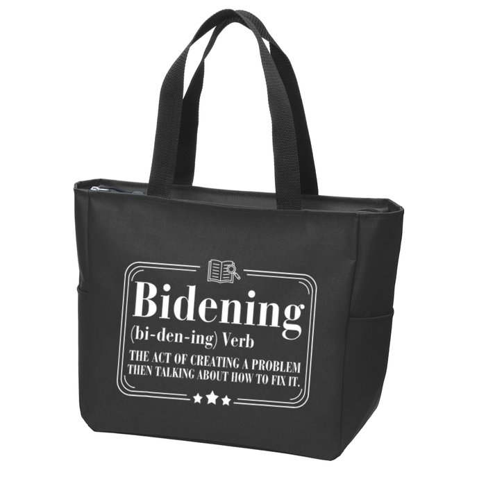 Bidening Verb The Act Of Creating A Problem Zip Tote Bag