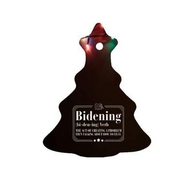 Bidening Verb The Act Of Creating A Problem Ceramic Tree Ornament