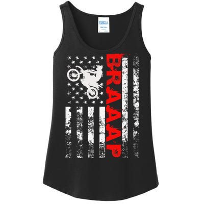 Braaap Vintage Usa American Flag Ladies Essential Tank