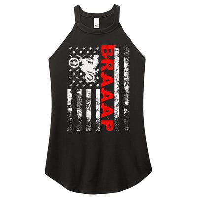 Braaap Vintage Usa American Flag Women's Perfect Tri Rocker Tank