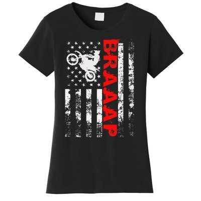 Braaap Vintage Usa American Flag Women's T-Shirt