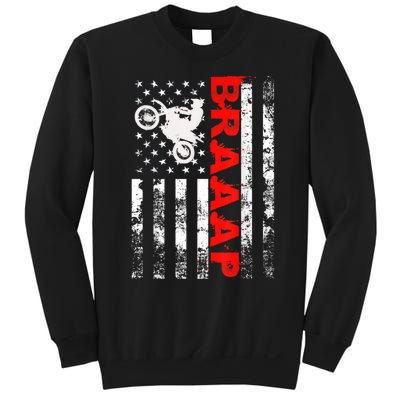 Braaap Vintage USA American Flag Tee Short Sleeve Sweatshirt