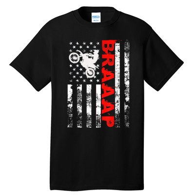 Braaap Vintage USA American Flag Tee Short Sleeve Tall T-Shirt