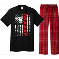 Braaap Vintage USA American Flag Tee Short Sleeve Pajama Set