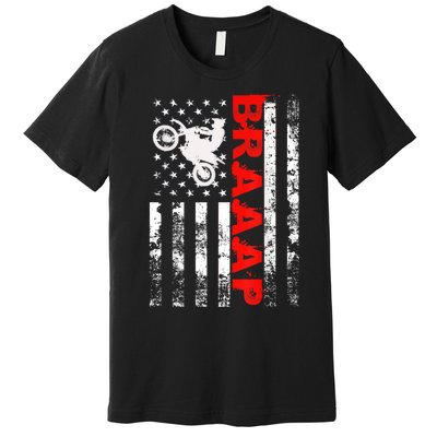 Braaap Vintage USA American Flag Tee Short Sleeve Premium T-Shirt