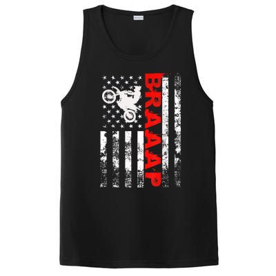 Braaap Vintage USA American Flag Tee Short Sleeve PosiCharge Competitor Tank