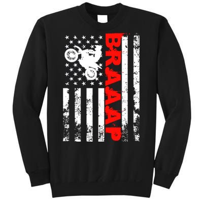 Braaap Vintage USA American Flag Dirt Bike Hoodie Sweatshirt