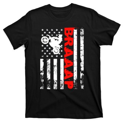 Braaap Vintage USA American Flag Dirt Bike Hoodie T-Shirt