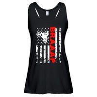 Braaap Vintage USA American Flag Dirt Bike Hoodie Ladies Essential Flowy Tank