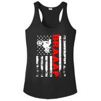 Braaap Vintage USA American Flag Dirt Bike Hoodie Ladies PosiCharge Competitor Racerback Tank