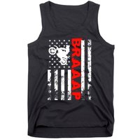 Braaap Vintage USA American Flag Dirt Bike Hoodie Tank Top