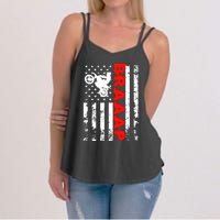 Braaap Vintage USA American Flag Dirt Bike Hoodie Women's Strappy Tank