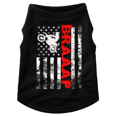 Braaap Vintage Usa American Flag Short Sleeve Doggie Tank