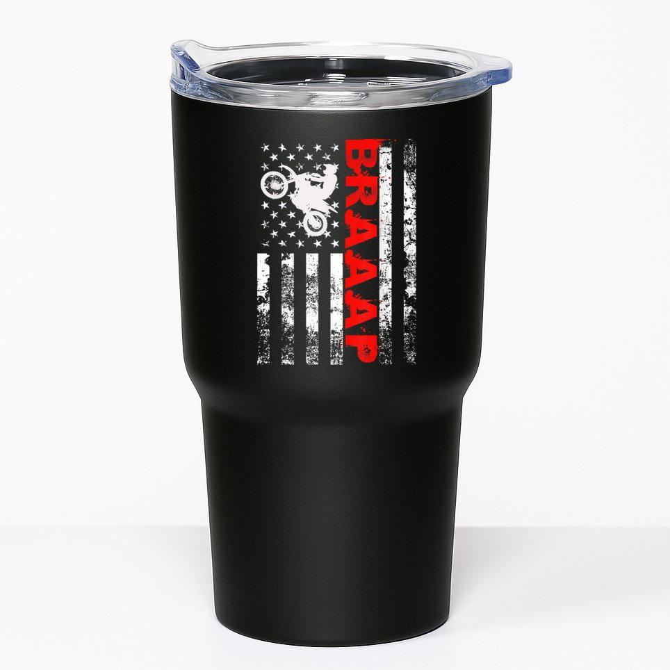 Braaap Vintage Usa American Flag Short Sleeve Tumbler