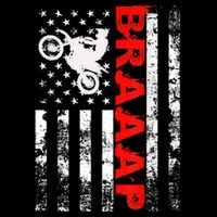 Braaap Vintage Usa American Flag Short Sleeve Kids Hoodie