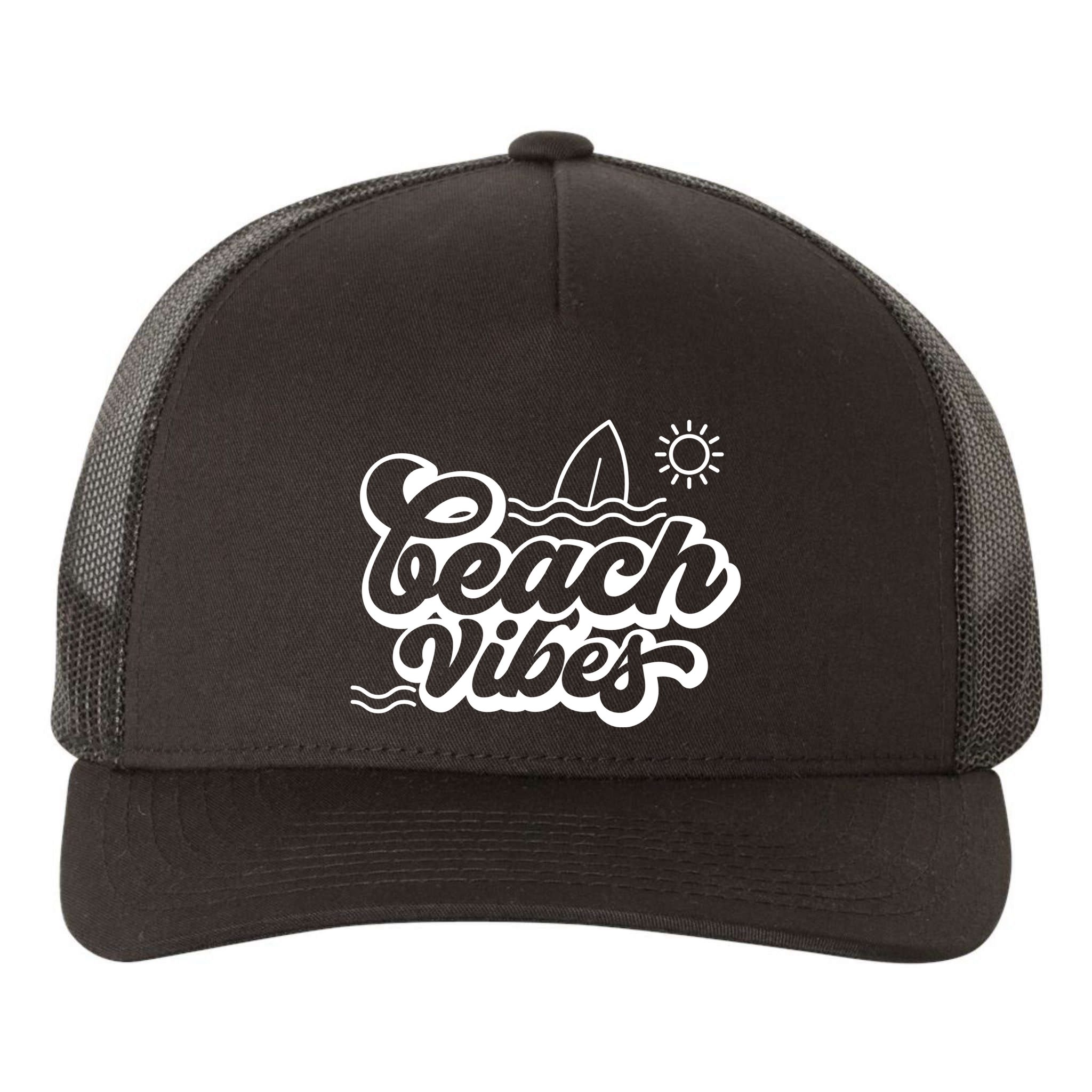 Beach Vibes Vacation Tropical Yupoong Adult 5-Panel Trucker Hat