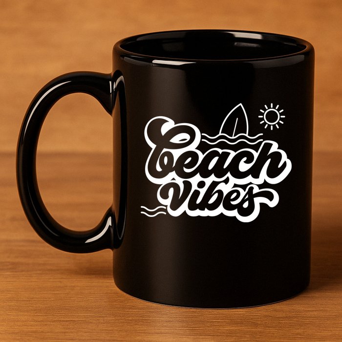 Beach Vibes Vacation Tropical 11oz C Handle Ceramic Mug
