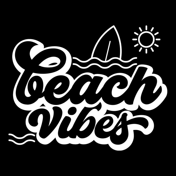Beach Vibes Vacation Tropical Drawstring Bag