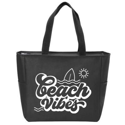 Beach Vibes Vacation Tropical Zip Tote Bag