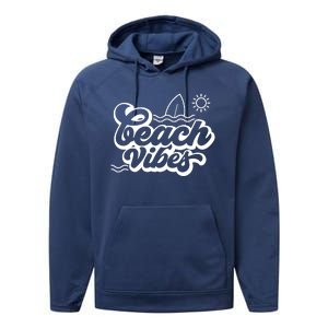 Beach Vibes Vacation Tropical Performance Fleece Hoodie