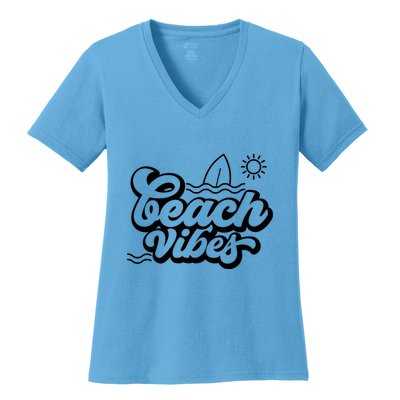 Beach Vibes Vacation Tropical Women's V-Neck T-Shirt