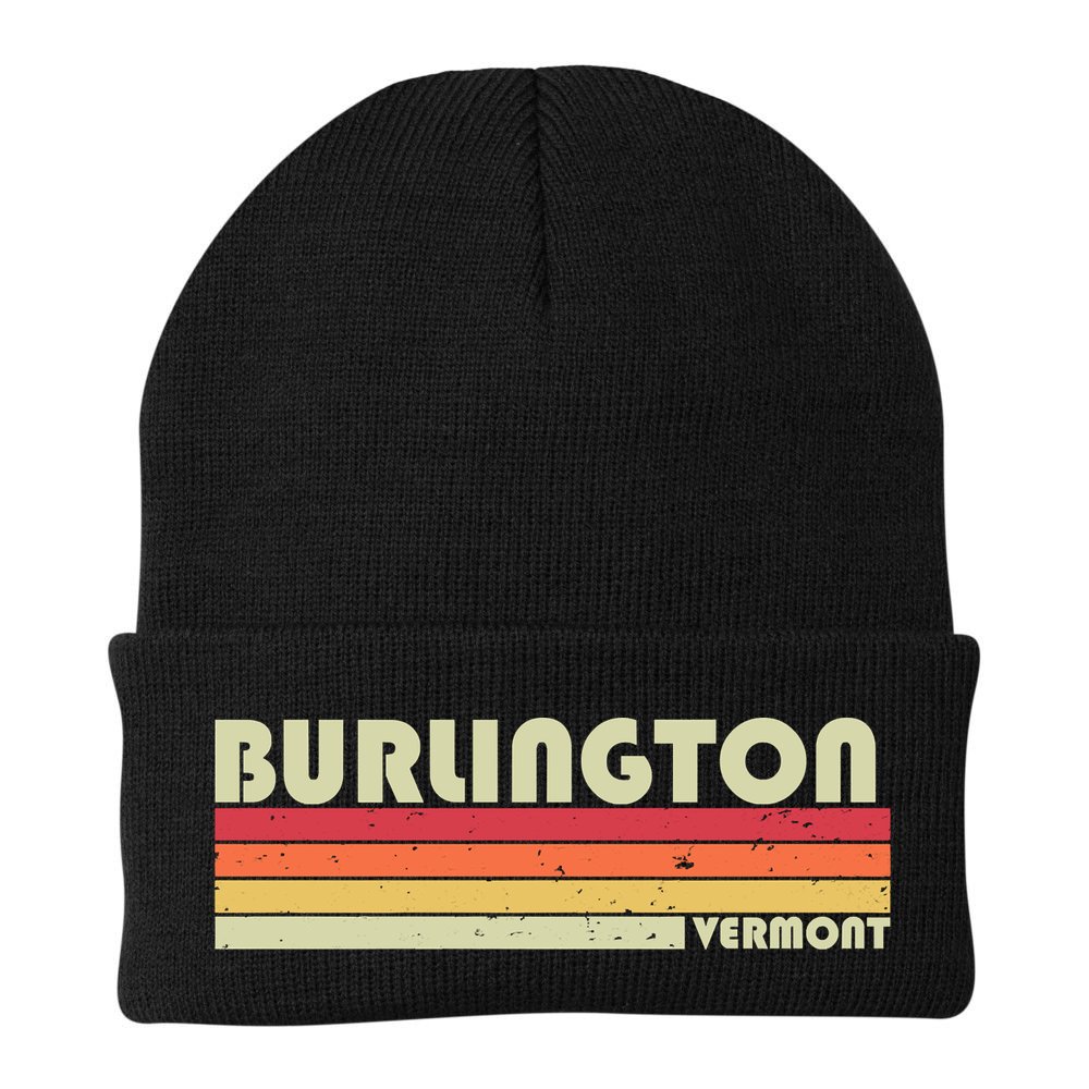 BURLINGTON VT VERMONT Funny City Home Roots Gift Retro 80s Beanie