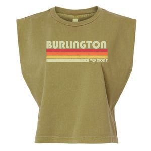 BURLINGTON VT VERMONT Funny City Home Roots Gift Retro 80s Garment-Dyed Women's Muscle Tee