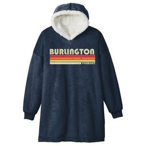 BURLINGTON VT VERMONT Funny City Home Roots Gift Retro 80s Hooded Wearable Blanket