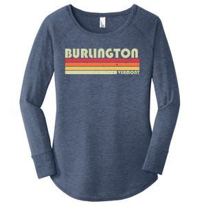 BURLINGTON VT VERMONT Funny City Home Roots Gift Retro 80s Women's Perfect Tri Tunic Long Sleeve Shirt