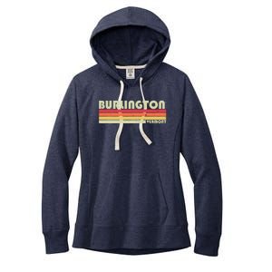 BURLINGTON VT VERMONT Funny City Home Roots Gift Retro 80s Women's Fleece Hoodie