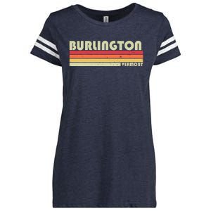 BURLINGTON VT VERMONT Funny City Home Roots Gift Retro 80s Enza Ladies Jersey Football T-Shirt