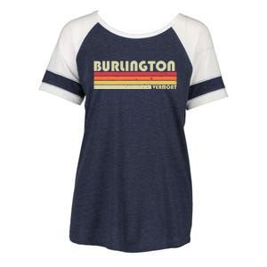 BURLINGTON VT VERMONT Funny City Home Roots Gift Retro 80s Enza Ladies Jersey Colorblock Tee