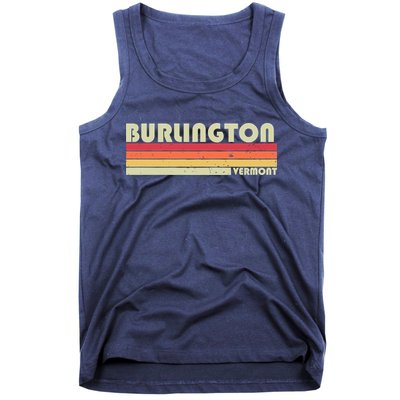 BURLINGTON VT VERMONT Funny City Home Roots Gift Retro 80s Tank Top