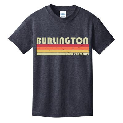 BURLINGTON VT VERMONT Funny City Home Roots Gift Retro 80s Kids T-Shirt