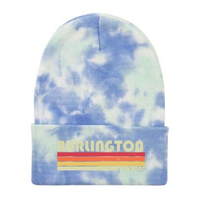 BURLINGTON VT VERMONT Funny City Home Roots Gift Retro 80s Tie Dye 12in Knit Beanie