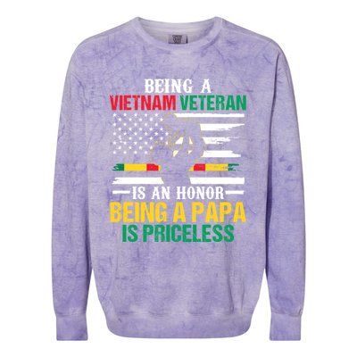 Being Vietnam Veteran Is An Honor Being Papa Is Priceless Gift Colorblast Crewneck Sweatshirt