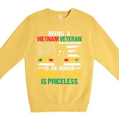 Being Vietnam Veteran Is An Honor Being Papa Is Priceless Gift Premium Crewneck Sweatshirt