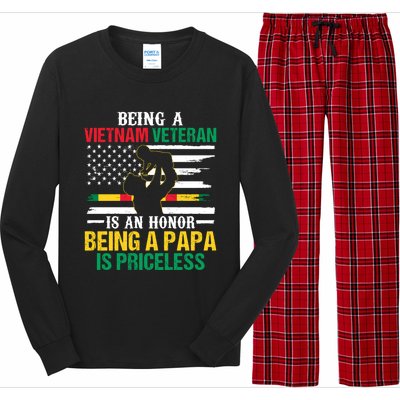 Being Vietnam Veteran Is An Honor Being Papa Is Priceless Gift Long Sleeve Pajama Set