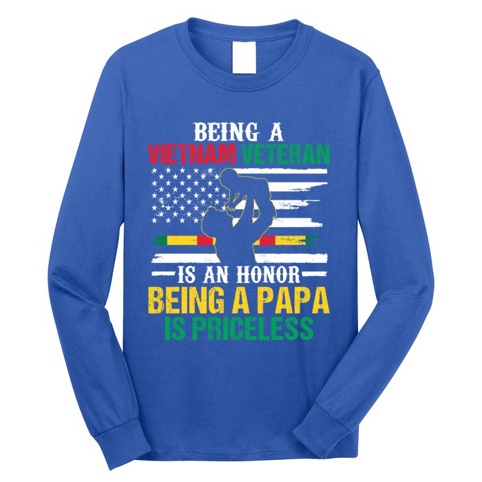 Being Vietnam Veteran Is An Honor Being Papa Is Priceless Gift Long Sleeve Shirt