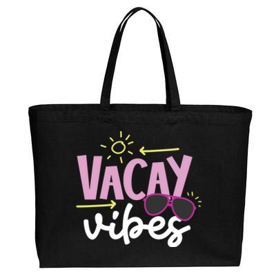 Beach Vacay Vibes Gift Cotton Canvas Jumbo Tote