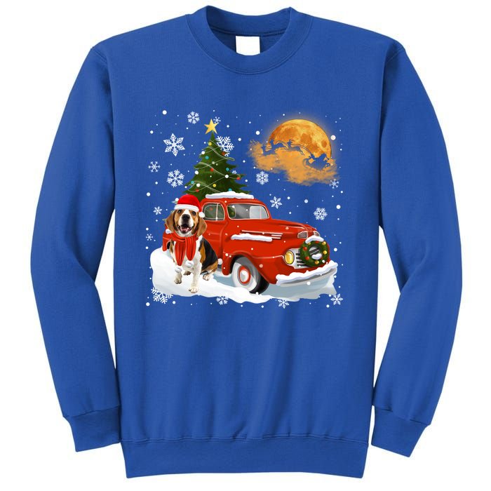 Beagle Vintage Wagon Red Truck Christmas Tree Pajamas Great Gift Sweatshirt