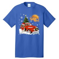 Beagle Vintage Wagon Red Truck Christmas Tree Pajamas Great Gift Tall T-Shirt