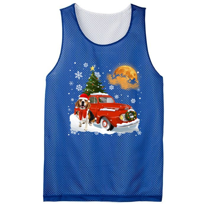 Beagle Vintage Wagon Red Truck Christmas Tree Pajamas Great Gift Mesh Reversible Basketball Jersey Tank