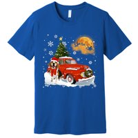 Beagle Vintage Wagon Red Truck Christmas Tree Pajamas Great Gift Premium T-Shirt