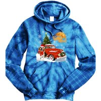 Beagle Vintage Wagon Red Truck Christmas Tree Pajamas Great Gift Tie Dye Hoodie