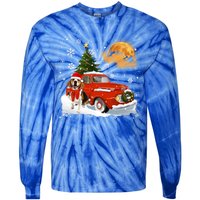 Beagle Vintage Wagon Red Truck Christmas Tree Pajamas Great Gift Tie-Dye Long Sleeve Shirt