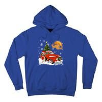 Beagle Vintage Wagon Red Truck Christmas Tree Pajamas Great Gift Tall Hoodie